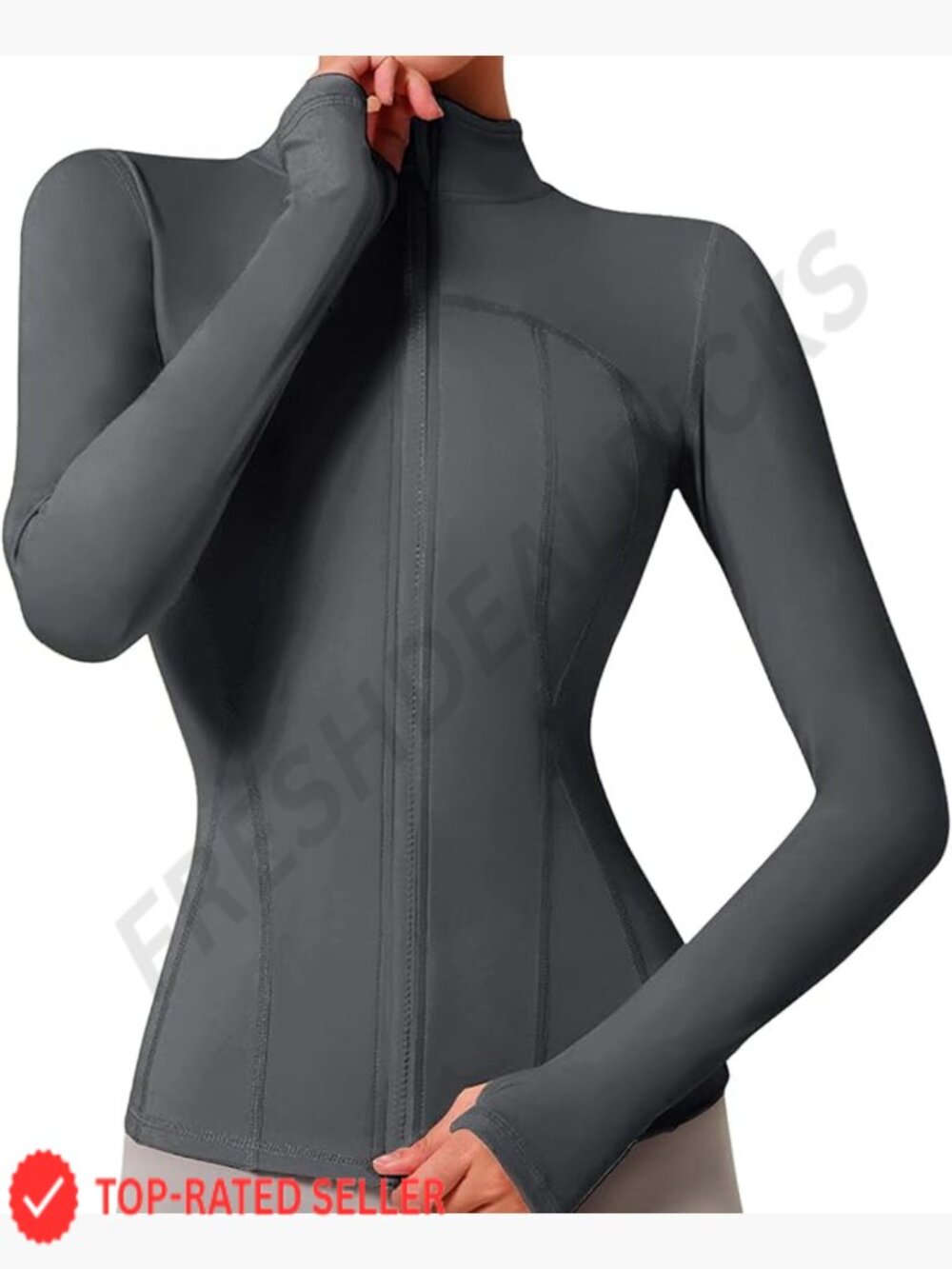 Zip Up Cropped Jacket Athletic Track Shirt Lightweight Full Zip Thumb Holes